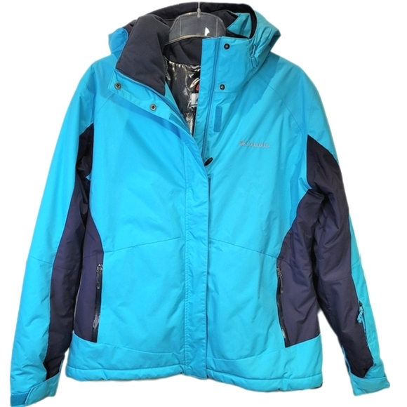 Columbia Jackets & Blazers - Columbia Ski Jacket Omni-Tech Insulated Womens XL Hooded Blue Purple Waterproof